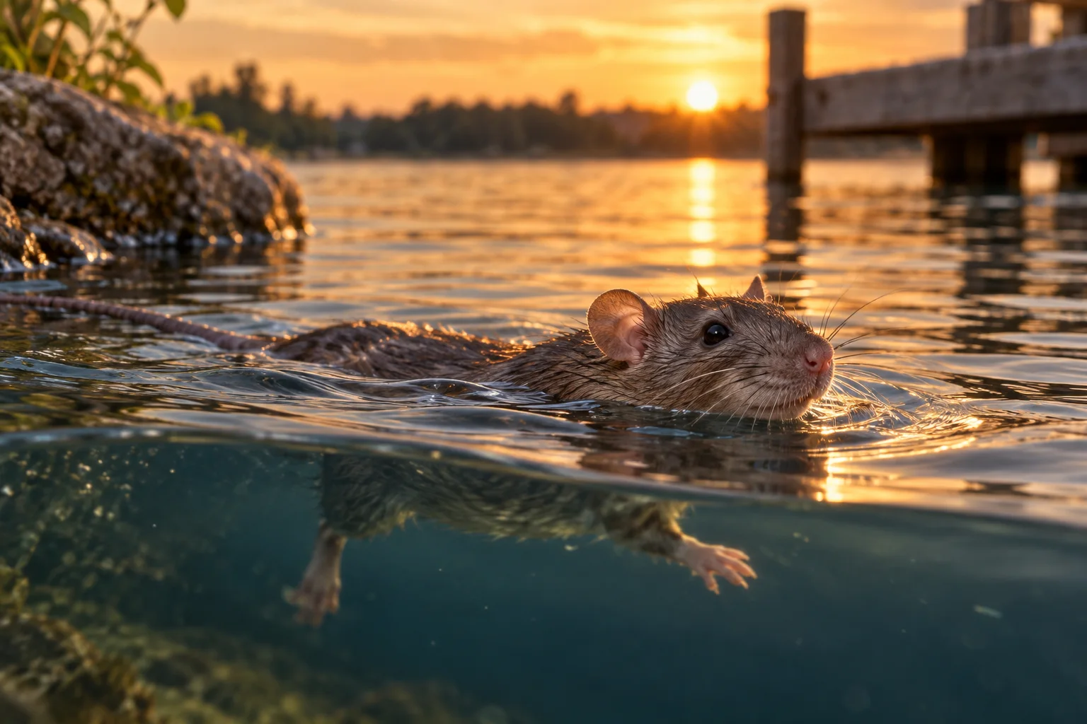 AI-generated illustration for Can Rats Swim? What Swimming Ability Means Around a Home