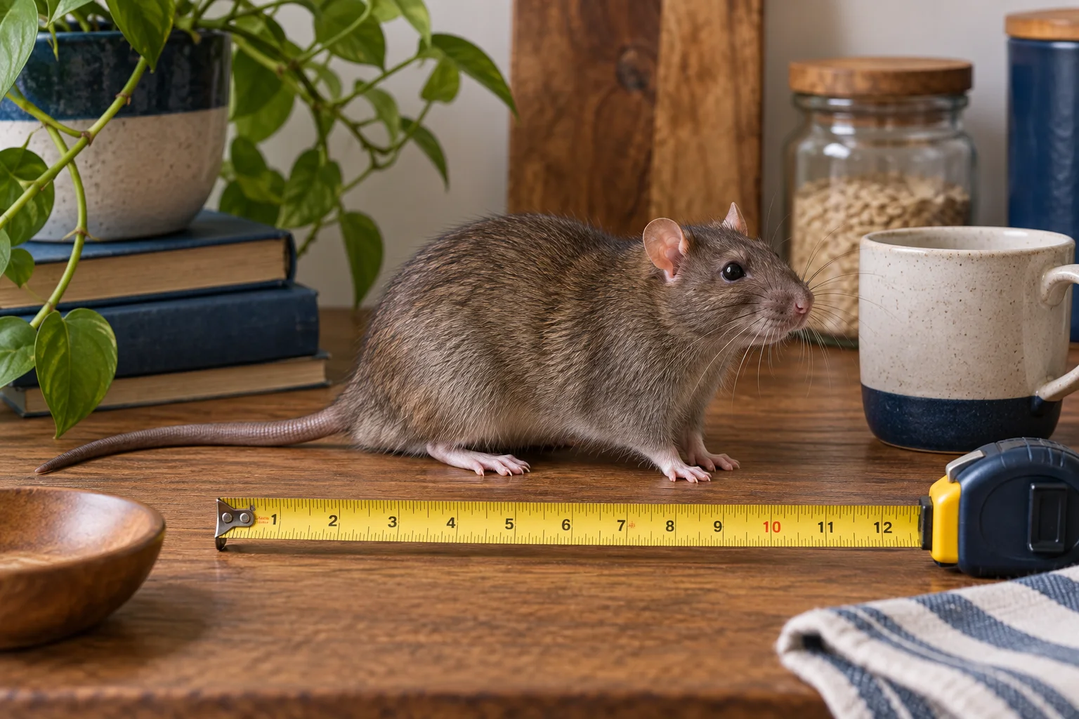 AI-generated illustration for How Big Are Rats? Species, Age, and Identification Limits