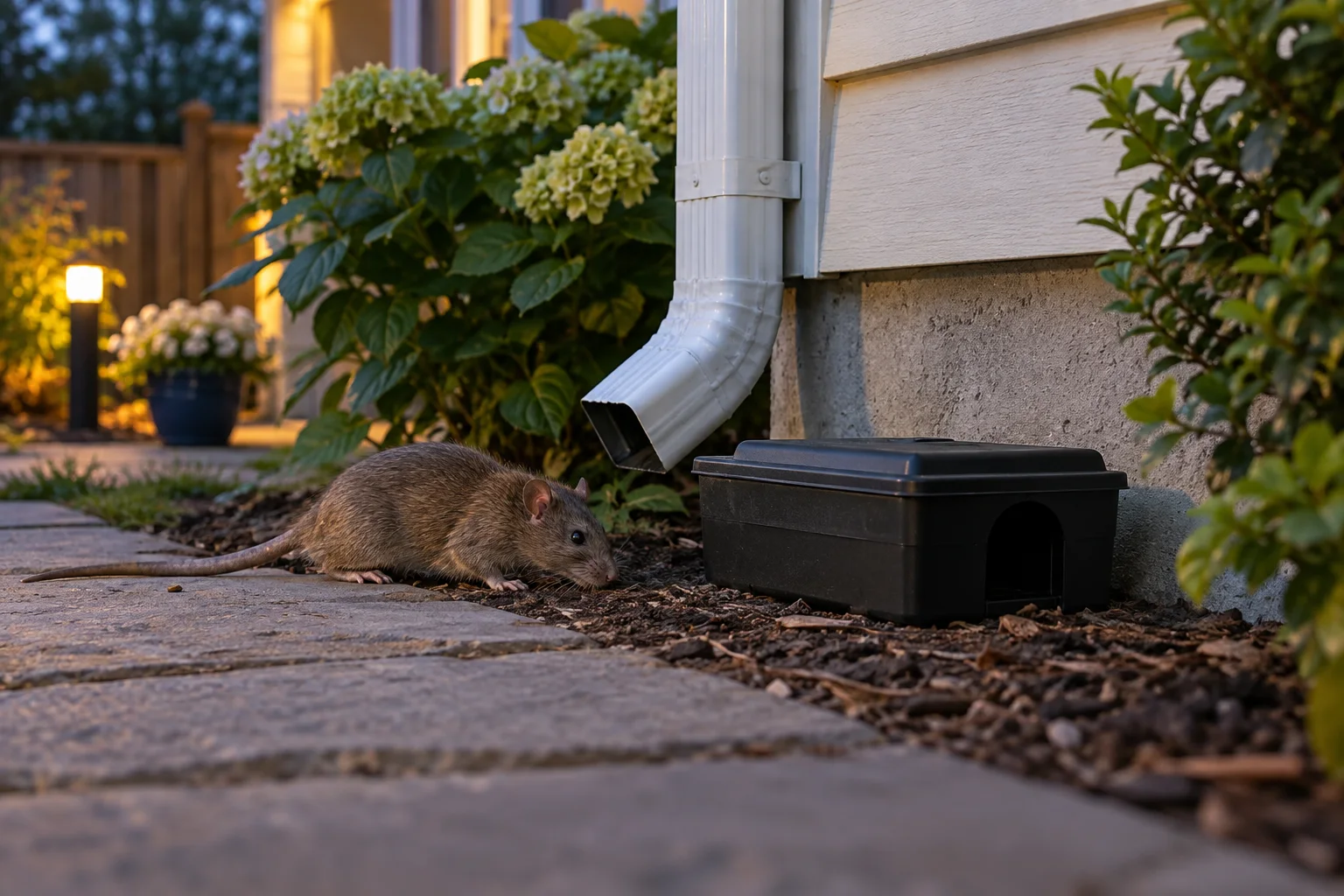 AI-generated illustration for Outdoor Rat Control Around a House